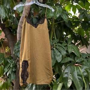 Urban outfitters out from under Green mini dress with lace black detail!